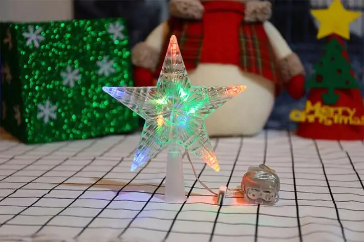Светодиодный светильник для рождественской елки с изображением звезды и дерева, светодиодный светильник на батарейках, украшение для рождественского дома