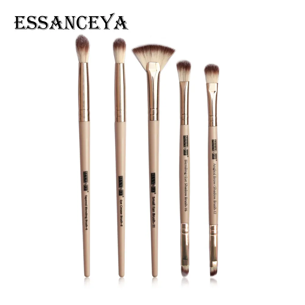 5 pcs ESSANCEYA Pro Кисть для глаз 5 шт. набор кистей для макияжа блендер для глаз бровей Тени для век маленькая Веерная Кисть косметический инструмент наборы кистей для макияжа - Handle Color: 5 pcs