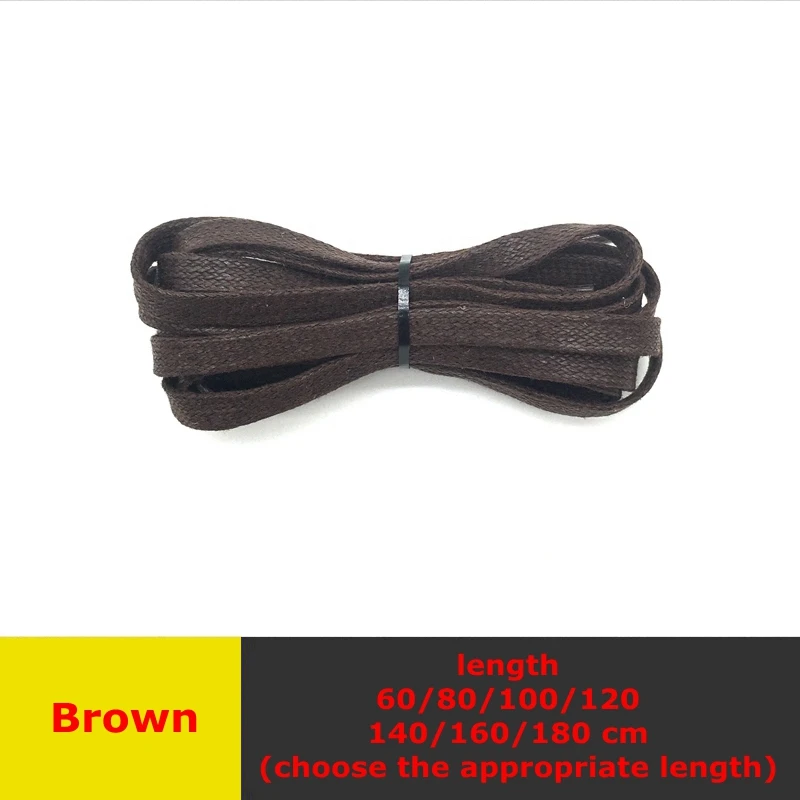 Brown 1 пара вощеный плоские шнурки кожаные Водонепроницаемый шнурки для повседневной обуви унисекс ботинки шнурки Длина 60 80 100 120 140 160 180 см - Цвет: Brown