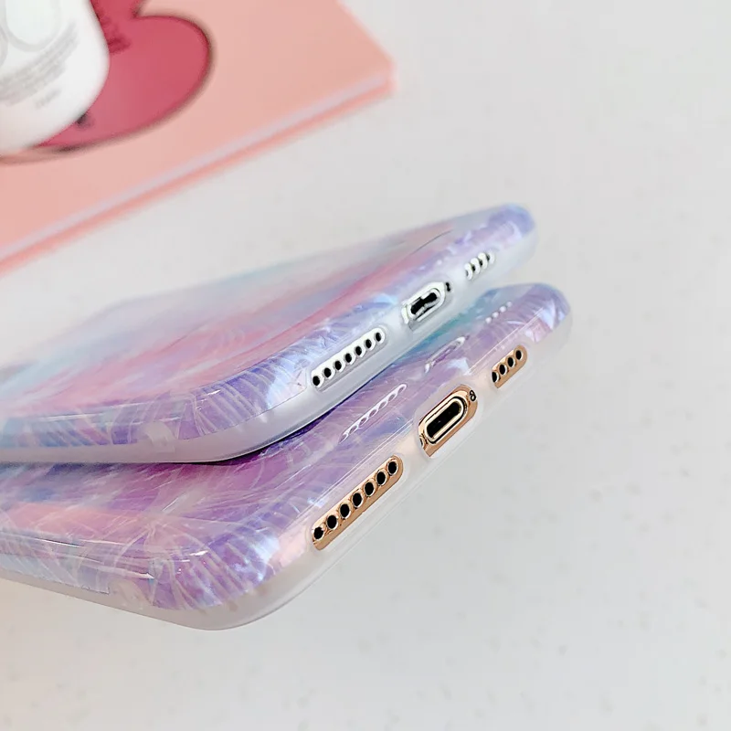 Блестящий блестящий чехол ракушка для iphone SE 2020 11 Pro Xs Max градиентный мраморный