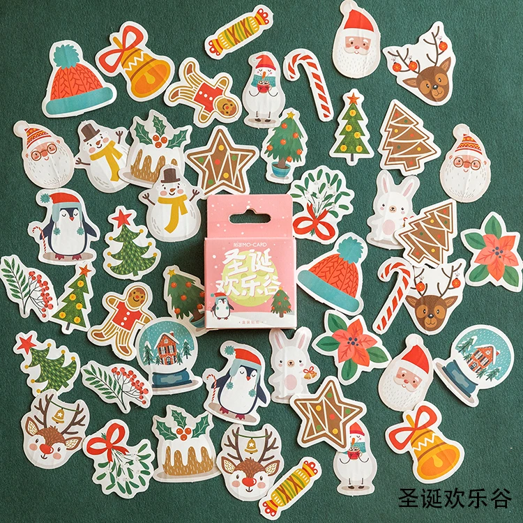 B XINAHER 45 шт./кор. Merry Christmas мини бумажный стикер пакет DIY декоративная наклейка-стикер для дневника альбом Скрапбукинг - Цвет: B
