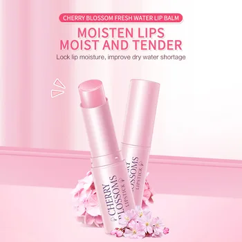 

1PC Lipbalm Cherry Blossoms Changed Color Lip Balm Long-lasting Moisturizer Nutritious Lipstick Beauty Lip Care Makeup TSLM1