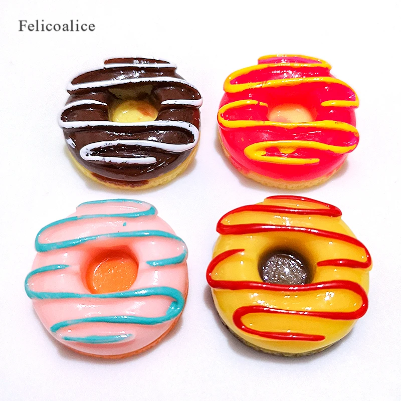8Pcs/lot Slime Supplies Toy New DIY Mini Resin Donuts Slime Accessories Filler For Fluffy Clear Crystal Slime 10 pcs resin semicircle macarons food slime clay charm filling accessories kids toys personality handmade diy accessories