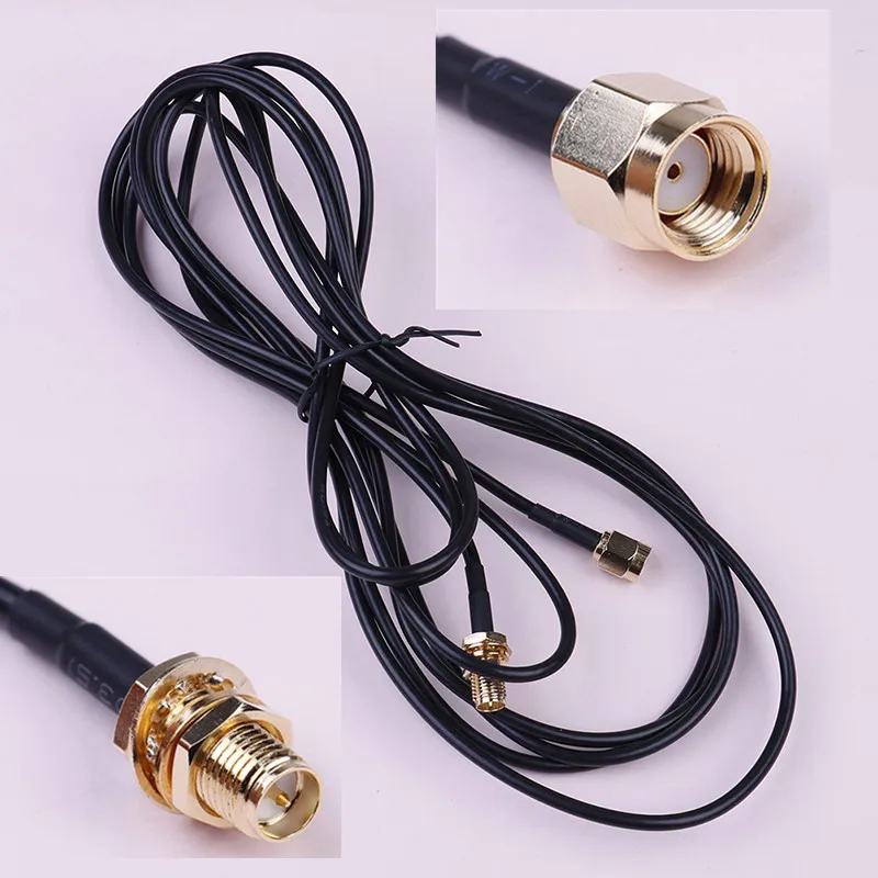 1PC 3m WiFi Router Antenna Extension Cable Cord RG174 RP SMA Male To