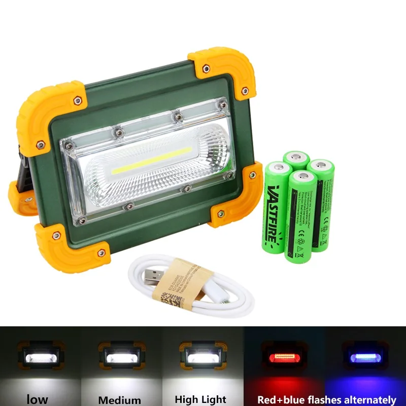 Lampe Led Portable Spotlight Led Work Light Rechargeable 18650 Battery Outdoor Light For Hunting Camping Led Latern Flashlight