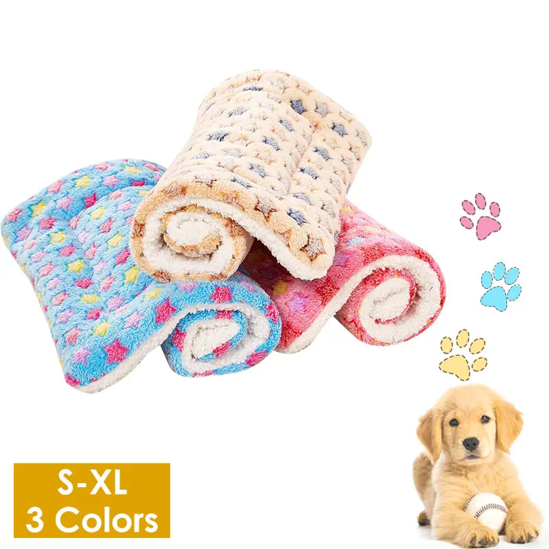 

Winter Double Pet Dog Cat Blanket Pad Thick Warm Comfortable Cat Mattress Soft Coral Fleece Sunbathing Dog Bed Mattress  