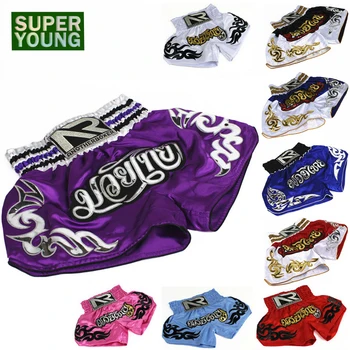 

Kids Grappling Training Kick Boxing Trunks Men MMa Tiger Muay Thai Shorts Children Bjj Fitness Gym Fight Kickboxing Workout Pant