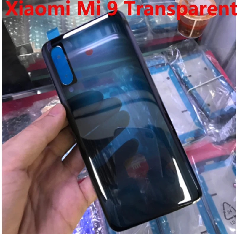 Для Xiaomi mi 9 стеклянный задний корпус для Xiao mi 9SE батарея задняя крышка CC9 Задняя стеклянная Замена чехол запчасти - Цвет: For Mi 9 Transparent