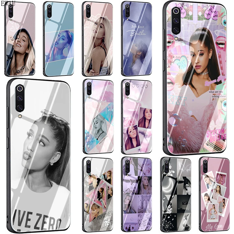 

EWAU Ariana Grande Tempered Glass phone case for Xiaomi 5X 6X 8 Lite 9 A1 A2 F1 Redmi 4X 6A Note 5 6 7 pro