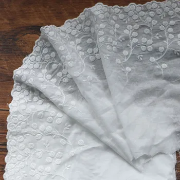 

1 yard white 100% cotton embroidery lace french lace ribbon fabric guipure DIY trims warp knitting sewing Accessories