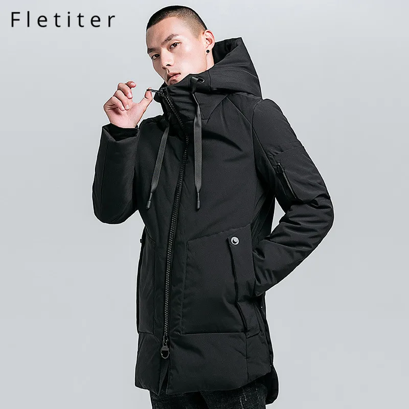 Бренд Fletiter, мужские парки с капюшоном, новая модная мужская Повседневная парка, s Качество, пальто, мужские ветрозащитные зимние парки, верхняя одежда, новинка
