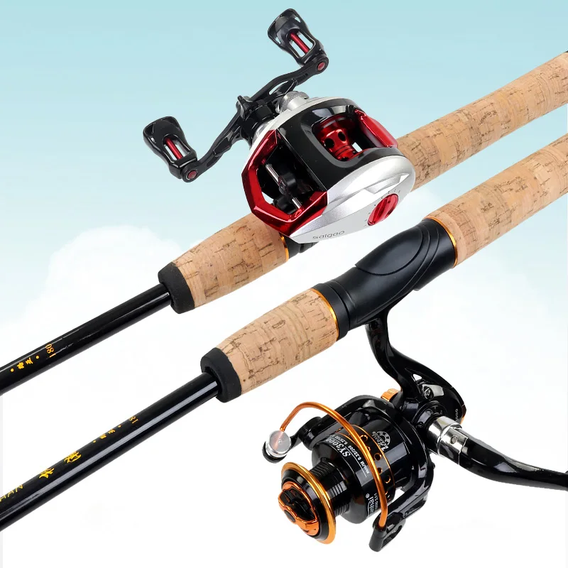 1.8m 2.1m Spinning Rod FRP Fishing Peche M Power Fish Pole Telescopic Casting Fishing Olta with Wheel Ultrashort Fishing Tackles