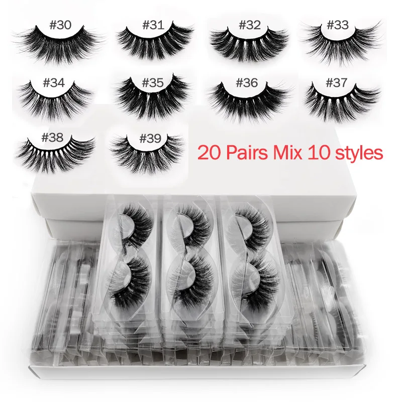 Mix 20 pairs 20 пар 3d норковые ресницы Объемные смешанные стили ресниц натуральные накладные ресницы для наращивания макияж мягкие драматические норковые ресницы - Цвет: Mix 20 pairs