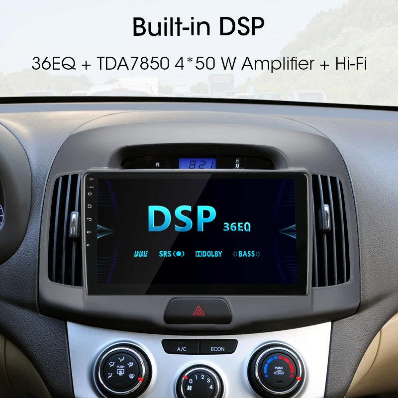 Clearance Jansite RDS 9" Car Radio For Hyundai Elantra 2006-2010 Wifi Android 36EQ 2G+32G Touch screen multimedia video players with frame 2