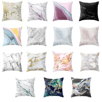 

Marble Pattern Nordic Geometric Decorative Pillowcase Peach Velvet Microfiber Pillow Cushion Cover for Car Home Living Room New
