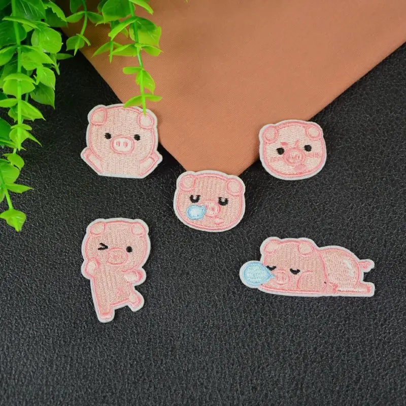 

Pulaqi Cute Cartoon Patch Super Pig Embroidered Patches For Clothing Iron On Patches For Clothes Applique Badge Boys Wholesale F