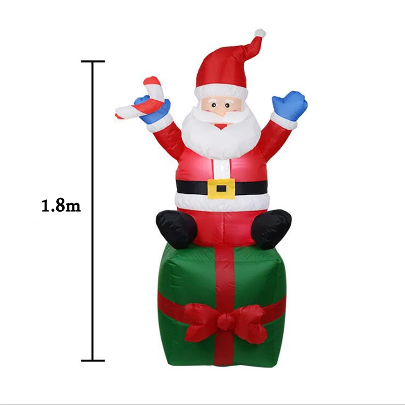 1,8 м светодиодный надувной Санта-Клаус, снеговик, Рождественская кукла, уличные садовые игрушки для детей, подарок на Рождество, вечеринку, год, домашний декор