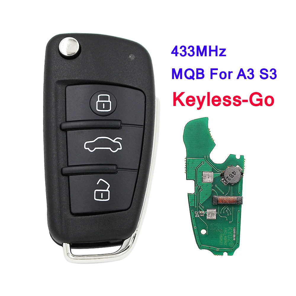 Для Audi A3 MQB 3 кнопочный ключ keyelss go 433 МГц|Ключ от авто| |
