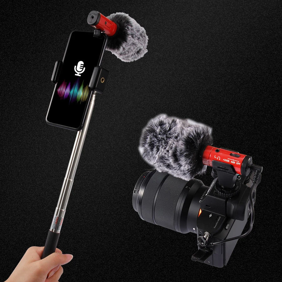 MAMEN микрофон для камеры, Студийный микрофон для записи, разъем 3,5 мм+ микро-usb зарядный микрофон для камеры смартфонов DSLR DV Youtube Vlog
