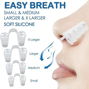 

4PCS Anti Snoring Anti Snore Nose Clip Silicone Snoring Solution Device Snore Stopper Sleeping Aid Nasal Dilators Health Care