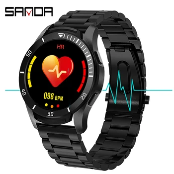 

SANDA Sports Watch Blood Pressure Heart Rate Monitor Message Reminder Bluetooth Waterproof Men Bracelet Male Wrist reloj