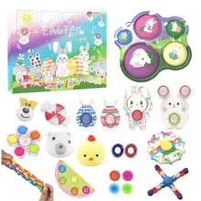 

Easter Rabbit Advent Calendar Toys Easter Countdown Calendar Decompression Gift Blind Box Toy Perfect Gift for Kids