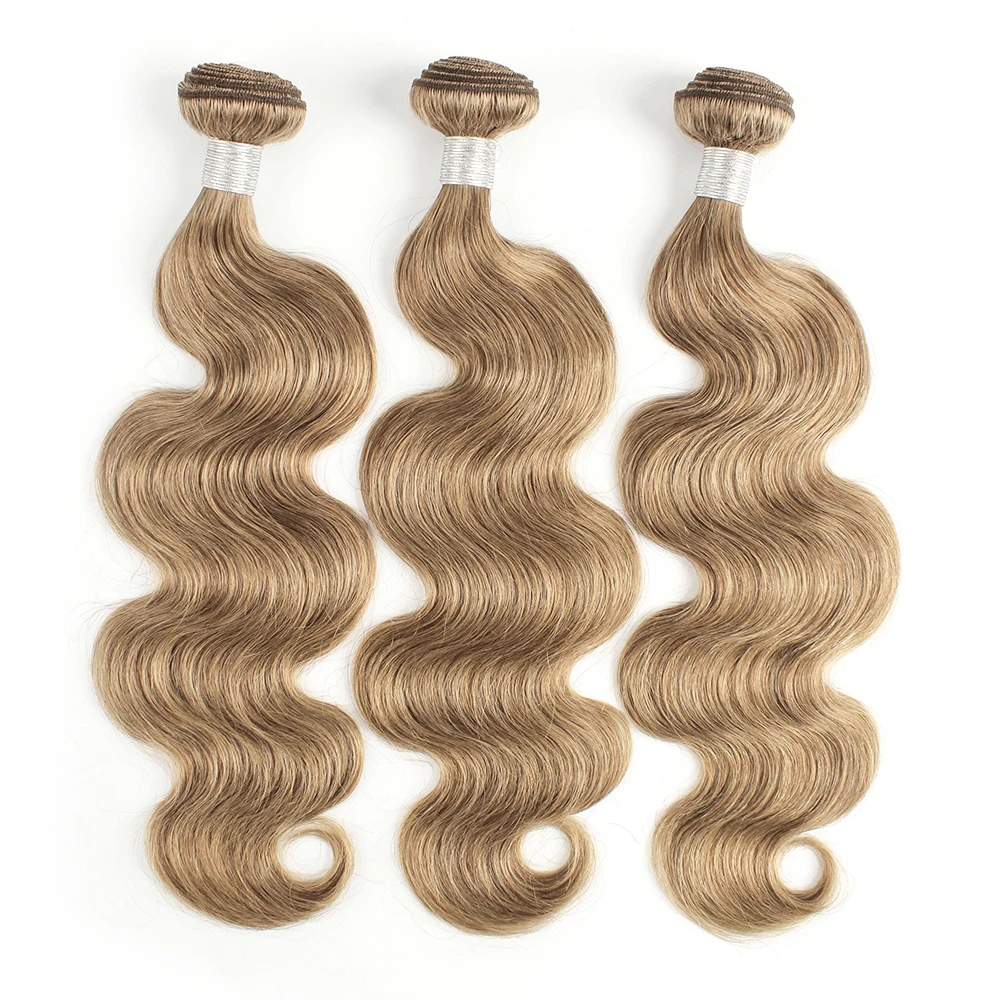 Human Hair Bundles Human Hair Extensions Kisshair #8 body wave medium brown pre-colored remy Brazilian human hair 16 to 24 inch