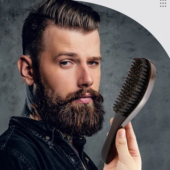 

Hair Brush Hair Cream Unisex Bristle Hair Beard Brush Oil Head Brush Wave Brush