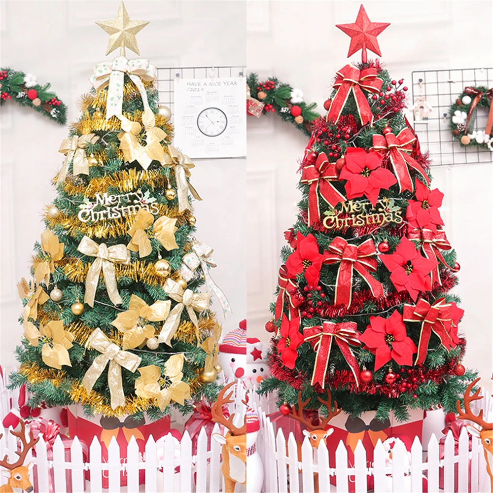 

75 pcs/set 1.5 M 1.8 M DIY Artificial Christmas Trees Set with Lights EU plug Home Decoration New Year Topper Tree Ornaments