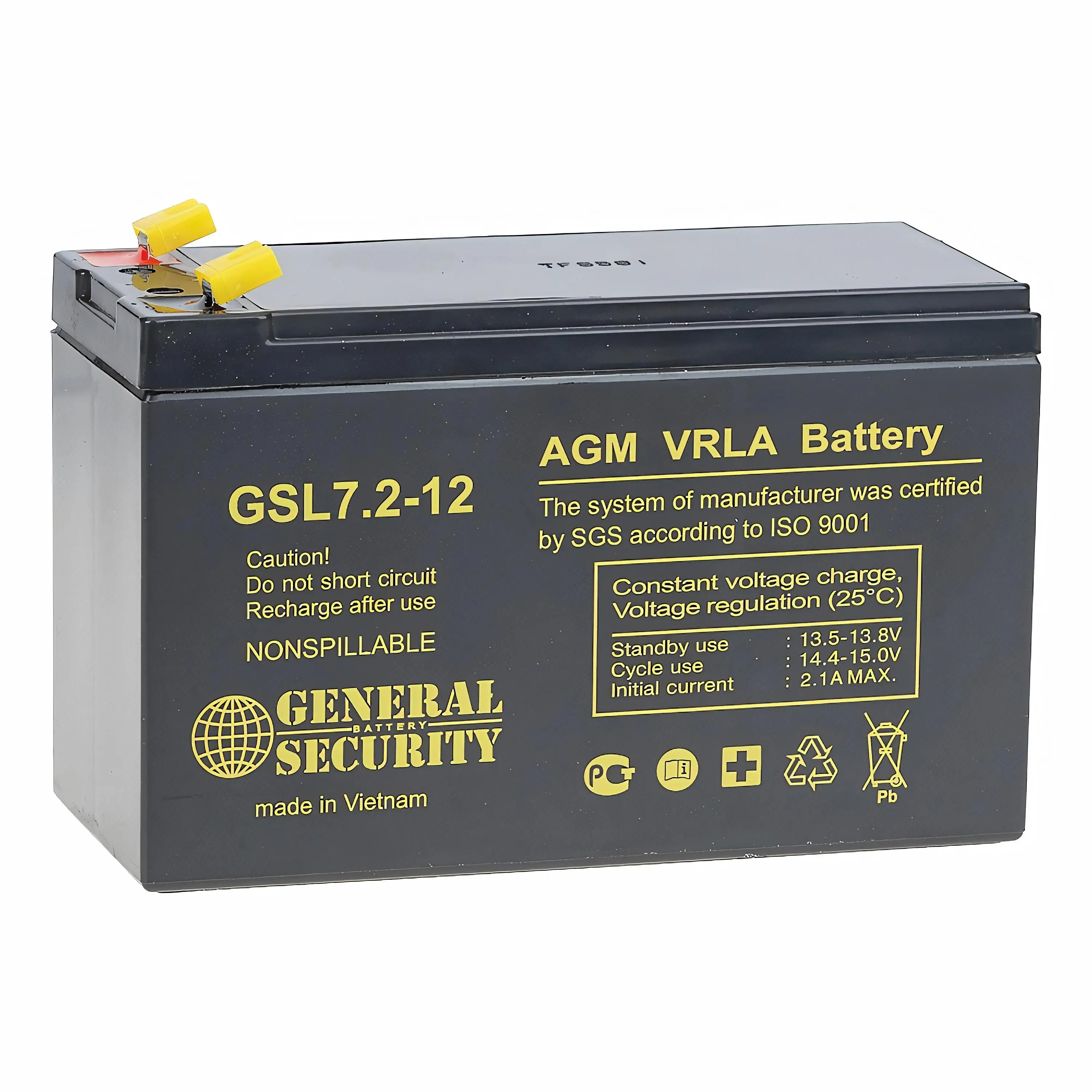 Аккумулятор General Security GSL 12 вольт 7.2 Aч свинцово-кислотный | Электроника