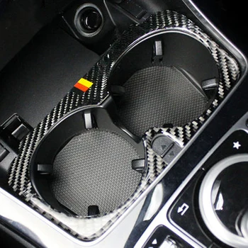 

For Mercedes Benz C E Class W205 C180 C200 C300 GLC Car Styling Accessories Carbon Fiber Car Water Cup Holder Frame Trim Sticker