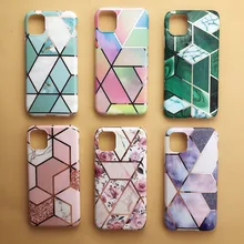 Geometric Marble Phone Cases For Samsung Galaxy Note 10 Pro Note 8 9 S10 S9 S8 Plus S10e Electroplated Soft IMD Back Cover Case