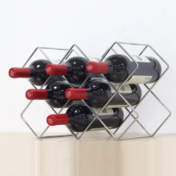 

Wine Rack Geometric vino Holders Metal Champagne Rack Wine Cabinet Christmas Decoration bar accessories home bars supply decor