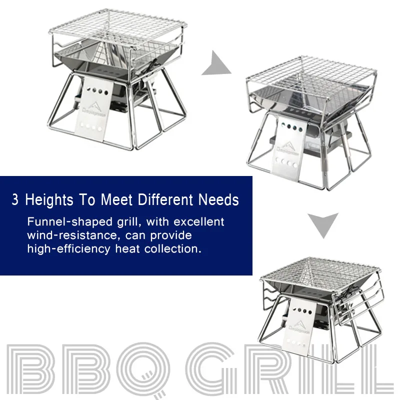Online TEENRA Tragbare Edelstahl BBQ Grill Nicht stick Oberfläche Falten Grill Outdoor Camping Picknick Werkzeug