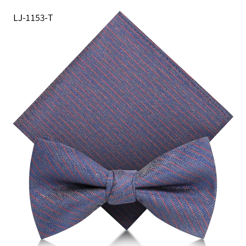 LJ-1153-T Брендовые новые модные мужские галстуки-бабочки Свадебные двойные тканевые клетчатые бабочка с узором Клубные банкетные вечерние галстуки-бабочки с подарочной коробкой - Цвет: LJ-1153-T