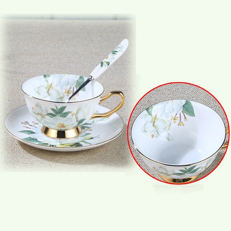 Европейский кофейный набор с костями камелии, британский фарфоровый чайный набор, керамический чайник, сливочник, сахарница, чайная чашка