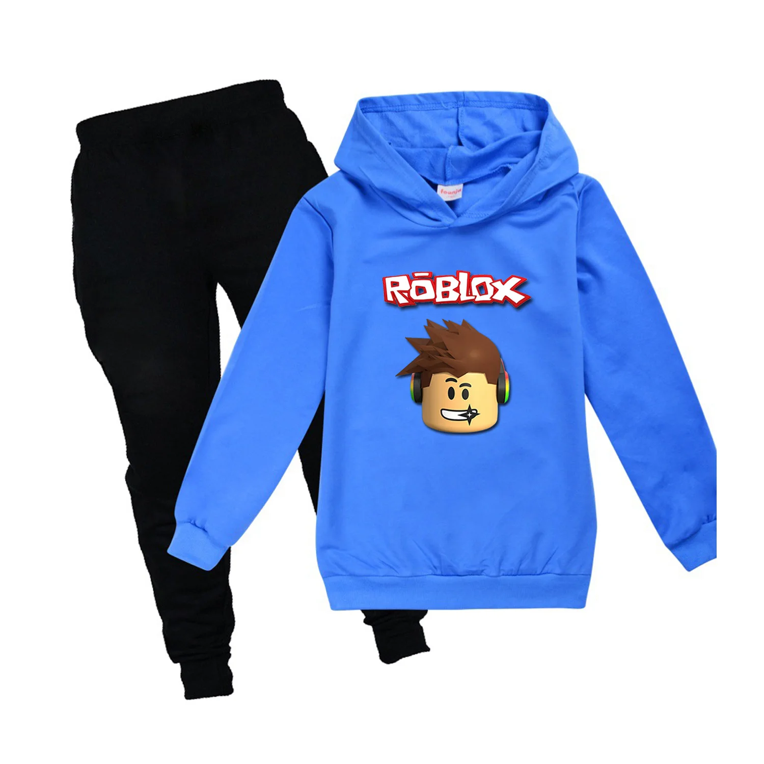 Спортивный костюм ROBLOX для мальчиков и девочек толстовка с капюшоном из чистого