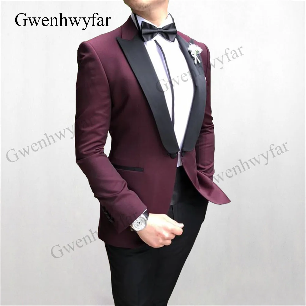 Gwenhwyfar Turquoise color men suits Button Gentlemen Party wear Tuxedos blazer with black pants ,satin lapel