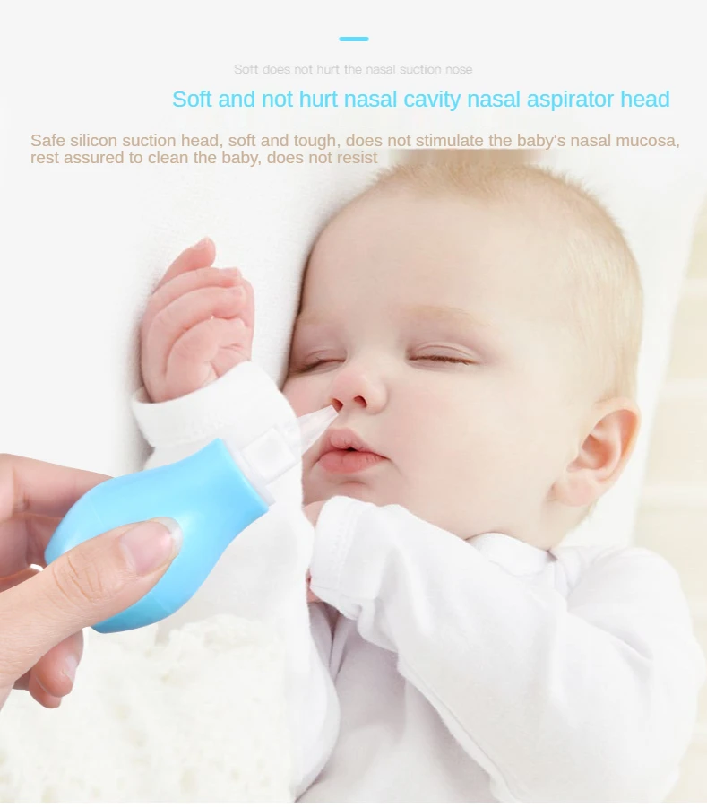 Neonatal Infant Silicone Nasal Aspirator Pump Type Cold Nasal Mucus Cleaner Antibackflow Baby Nasal Aspirator Safe Vacuum Sucker