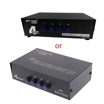 

4 Port Input 1 Output Audio Video AV RCA Switch Switcher Selector Box New Drop Shipping