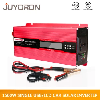 

Single USB 1500W Watt DC 12V to AC 220V Car Power Inverter solar Charger Converter Adapter Modified Sine Wave LCD screen