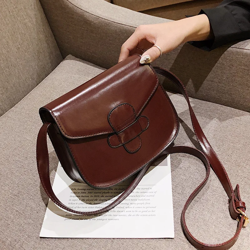 

Textured Bag Women's 2020 Spring New Korean Semicircle Simple Retro Saddle Bag GIRL'S INS Crossbody Bag