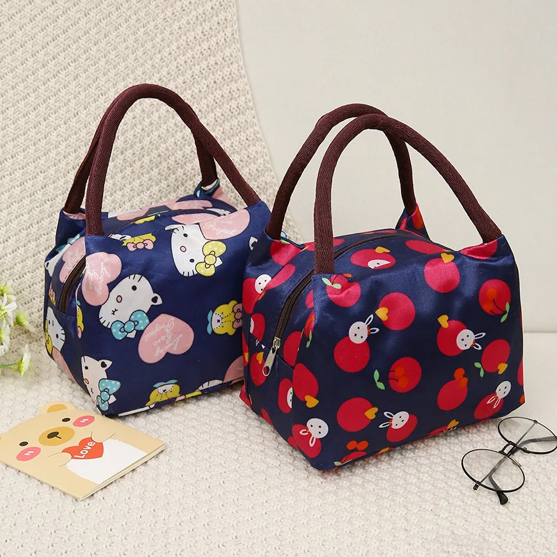 

New Style Printed Nylon Fabric Hand Bento Bag Cheap Casual Women's Hand Multi-color Square Sling Bag