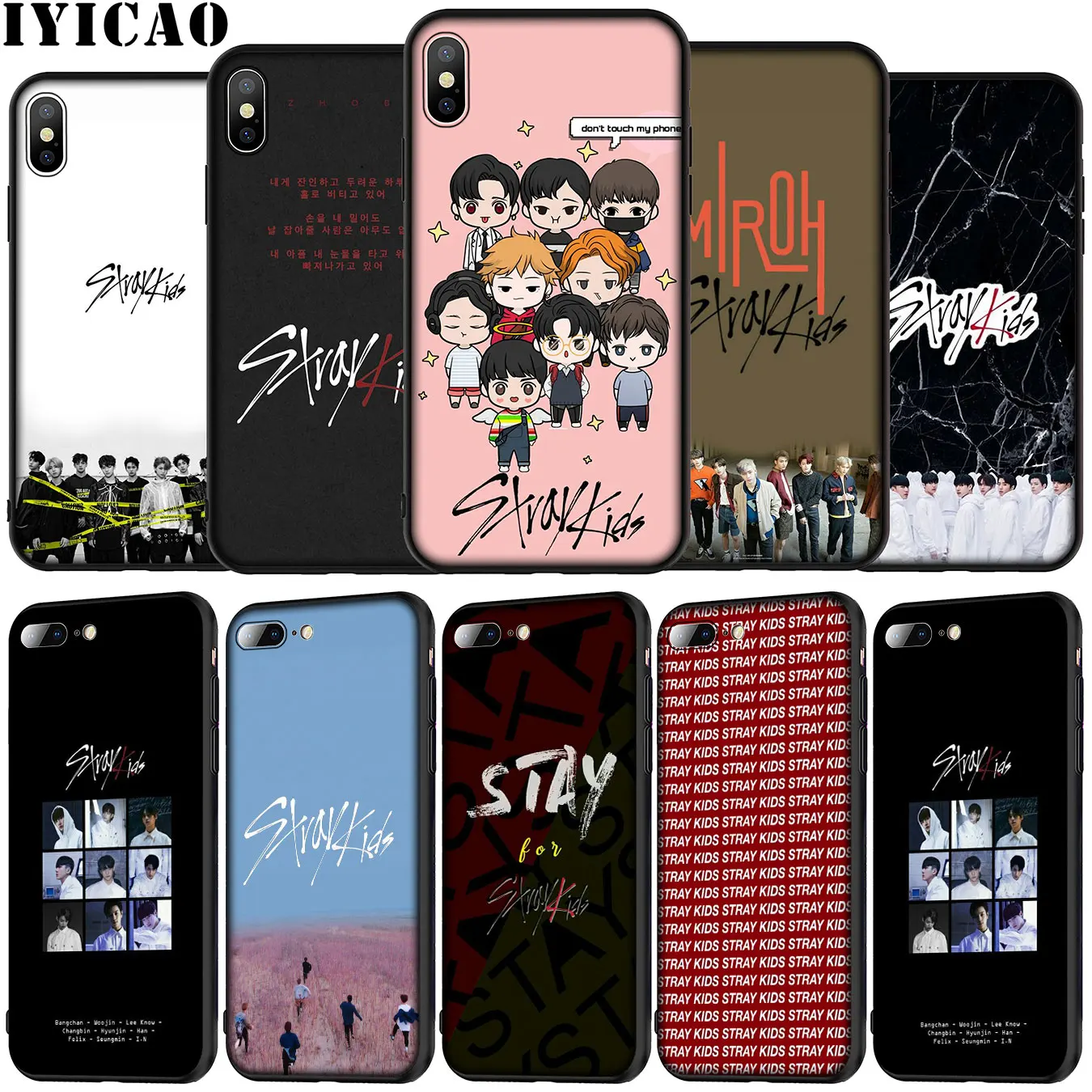 KPOP Stray Kids Soft Silicone Phone Case for iPhone XR X XS 11 Pro Max 5 5S SE 6 6S 7 8 Plus TPU Cover | Мобильные телефоны и