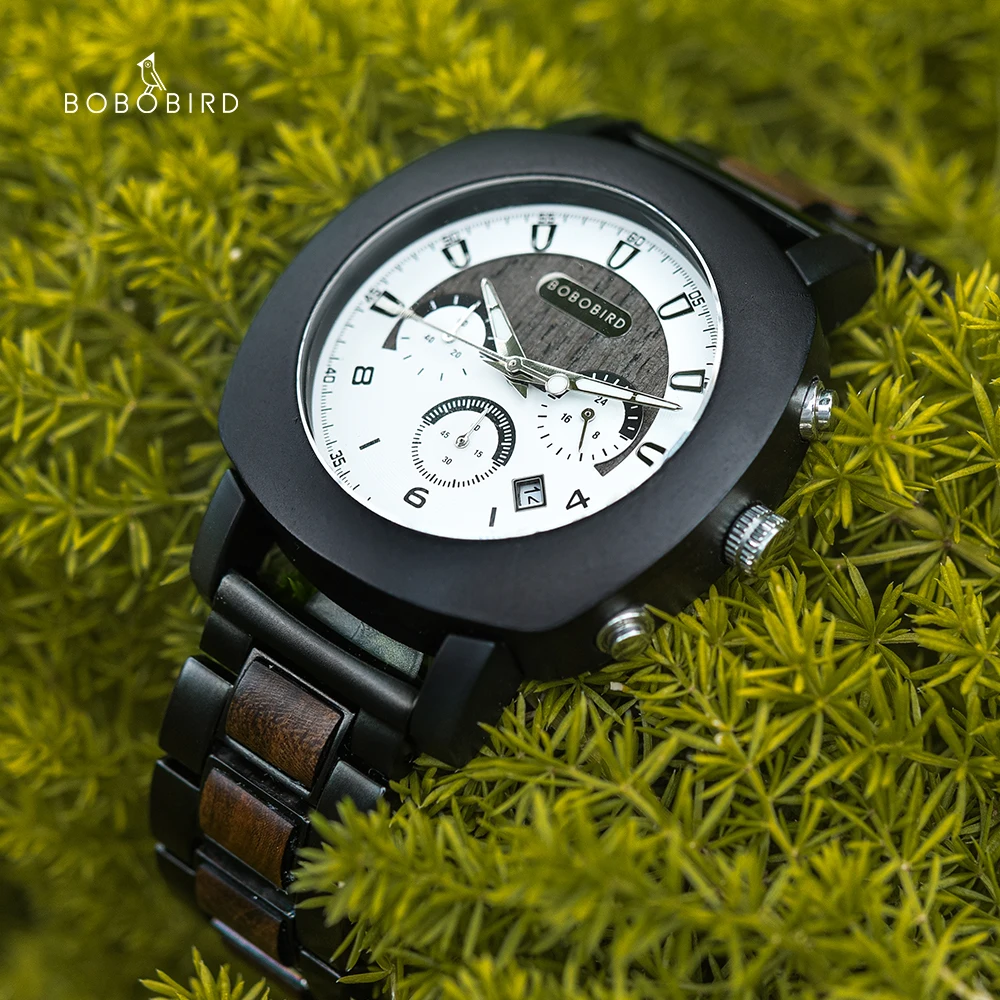 Relogio Masculino BOBO BIRD Wood часы мужские секундомер ручной работы хронограф кварцевые