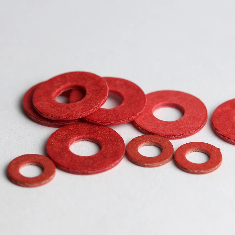 Free Shipping 500pcs M2 M2.5 M3 M4 M5 M6 M8 Steel Pad Insulation Washers Red Steel Paper Meson Gasket Spacer Insulating Spacers