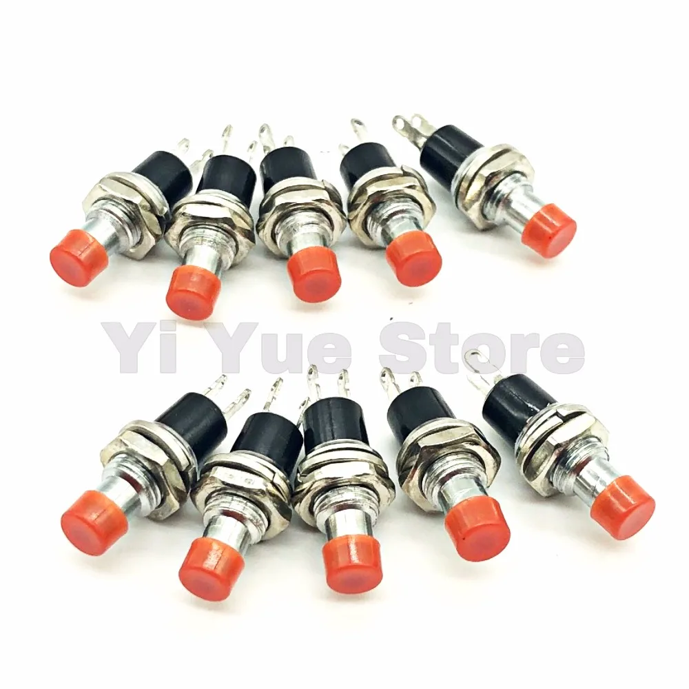 10Pcs PBS-110 Mini Momentary Push Button Switch ON OFF 7mm Red Push Button Micro Switch (8)