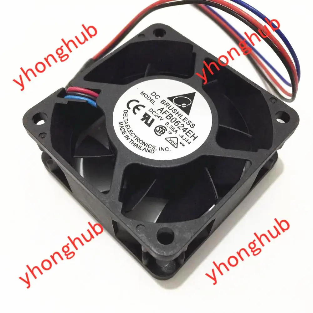 

Free Shipping For DELTA AFB0624EH, -4J44 DC 24V 0.36A, 3-wire 3-pin 60mm 60x60x25mm Server Square cooling fan