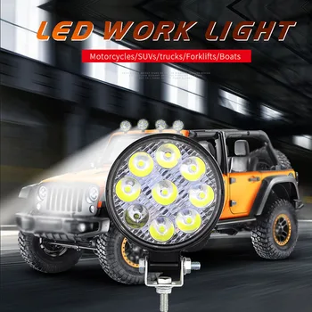 

9 LED Car Working Lights Lamp For Truck ATV IP67 6000K Bulb Mini 27W Round