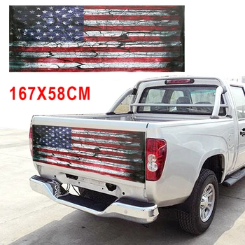 

Auto Car Tailgate Wrap Vinyl Graphic Decal Truck American Flag Sticker Durable